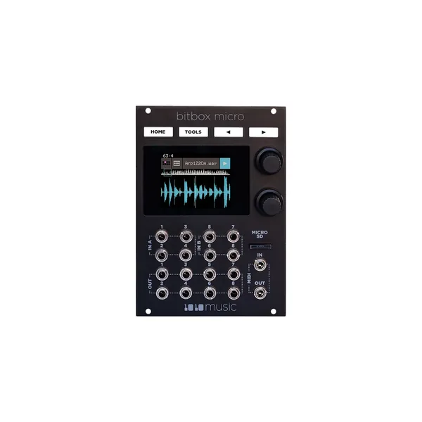 1010music Bitbox Micro Módulo de muestreo compacto para Eurorack (18 HP, negro)