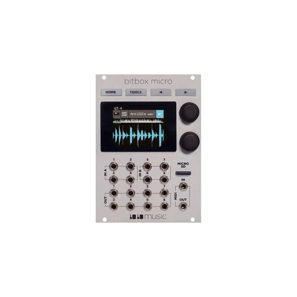 1010music Bitbox Micro Módulo de muestreo compacto para Eurorack (18 HP, Plata)