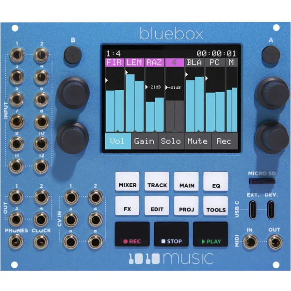 1010music Bluebox Eurorack Edition Mezclador/Grabador Digital Compacto (30 HP)