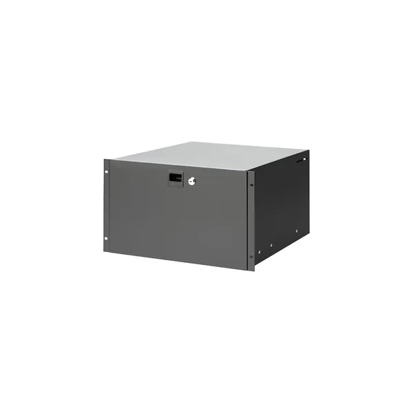 Cajón para rack de acero Adam Hall de 19″ con cerradura de cilindro incorporada (6 RU)