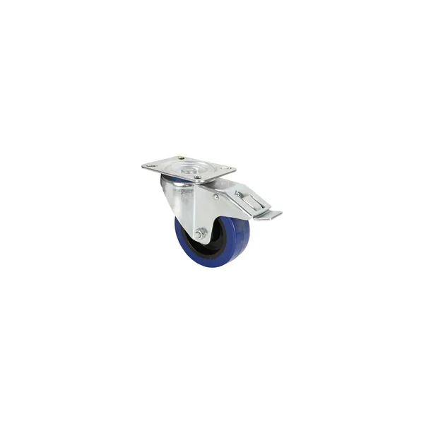 Adam Hall Hardware 372191 – Rueda giratoria de 100 mm con rueda azul y freno
