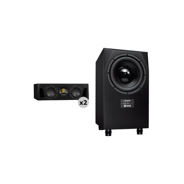 Adam Professional Audio A44H Kit de monitor de estudio de campo cercano activo de 2 vías dual de 4″ con subwoofer (par)