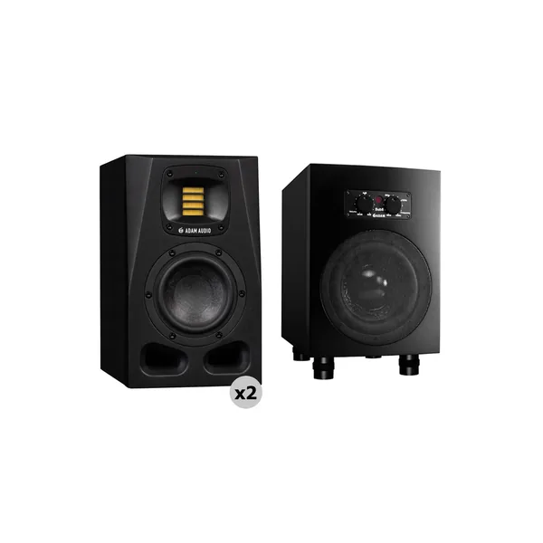 Adam Professional Audio A4V 130W Monitores de estudio activos de 4″ con kit de estudio de subwoofer de 8″