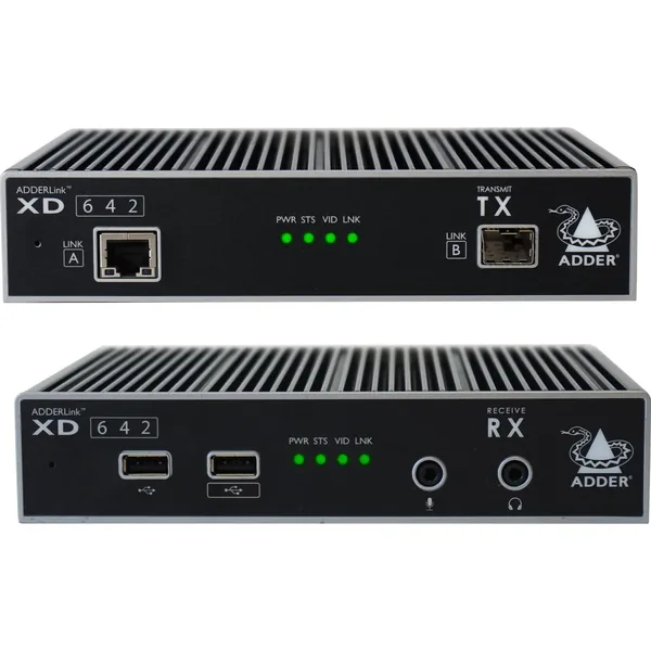 Adder AdderLink XD Par de extensores DisplayPort duales 4K mejorados con cables de red de EE. UU.