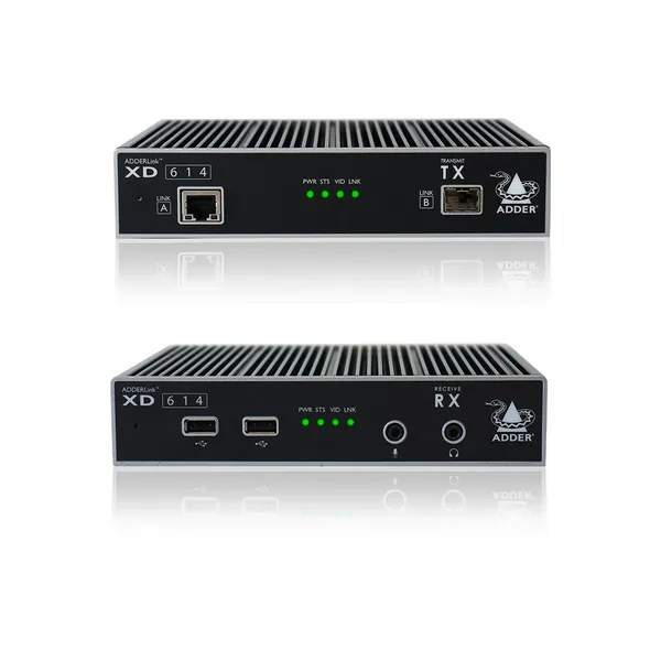 Adder AdderLink XD HD Par de extensores de cabezal cuádruple con cables de alimentación de EE. UU.