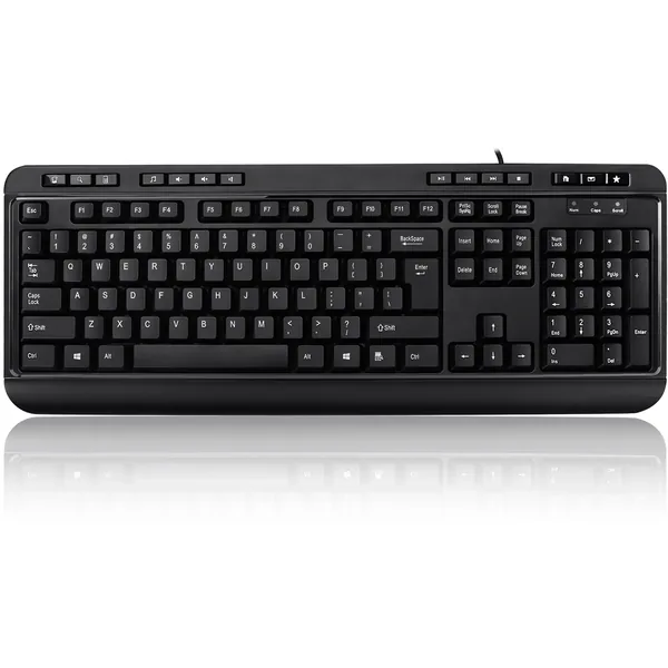 Teclado multimedia Adesso EasyTouch 132 con concentrador USB de 3 puertos (negro)