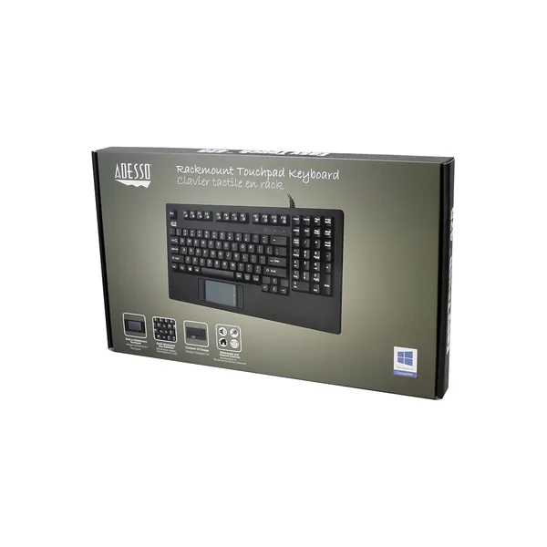 Teclado con panel táctil Adesso EasyTouch para montaje en bastidor (1 RU)