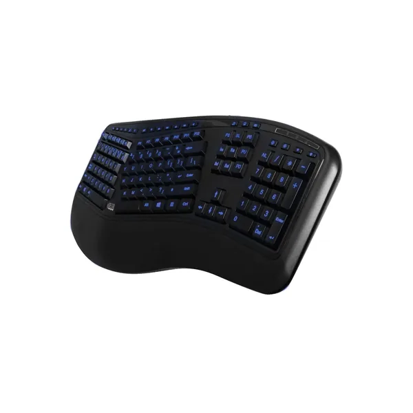 Adesso Tru-Form 150 Teclado ergonómico iluminado de 3 colores (negro)