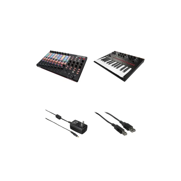 Kit Akai Professional APC40 mkII con sintetizador analógico Korg Monologue y accesorios