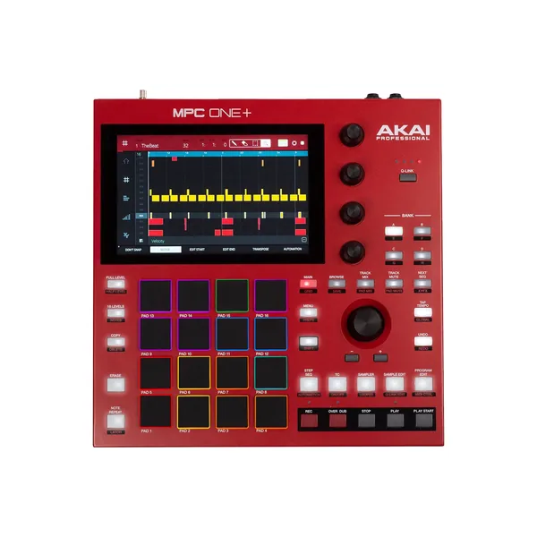 Centro de producción musical independiente Akai Professional MPC One+ con sampler y secuenciador (rojo)