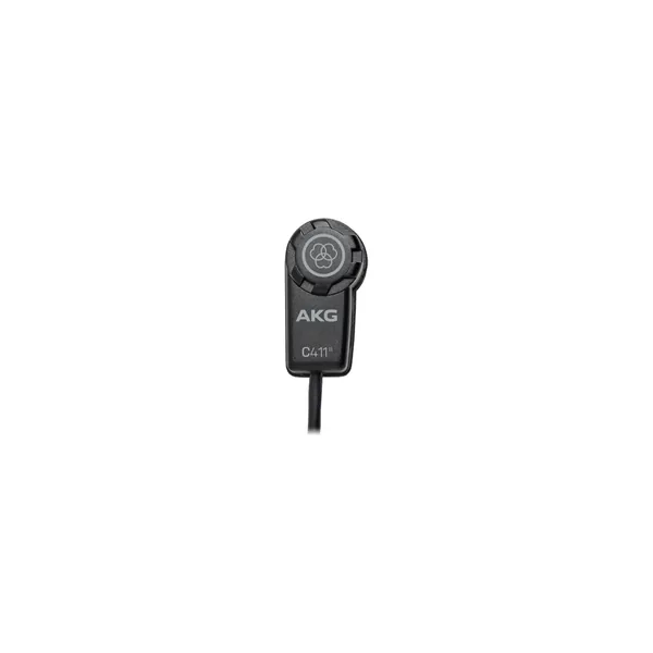 AKG C411 PP Micrófono de captación de condensador en miniatura a cable macho XLR de 3 pines (10′, negro mate)