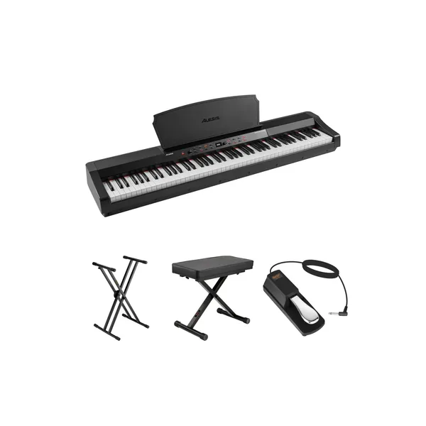 Alesis Prestige Artist – Piano digital de 88 teclas con soporte, banco y pedal