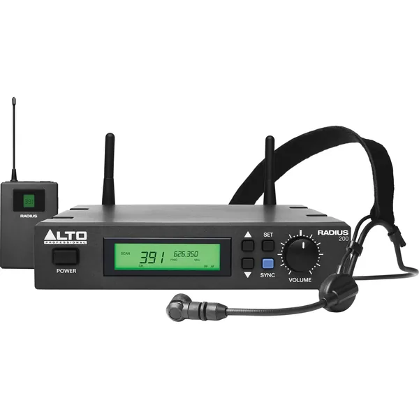 Alto Professional Radius 200 Sistema con micrófono inalámbrico de diversidad UHF profesional con micrófono para auriculares