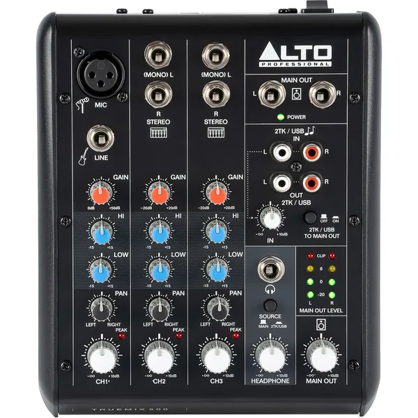 Alto Professional TrueMix 500 Mezclador analógico portátil de 5 canales con USB