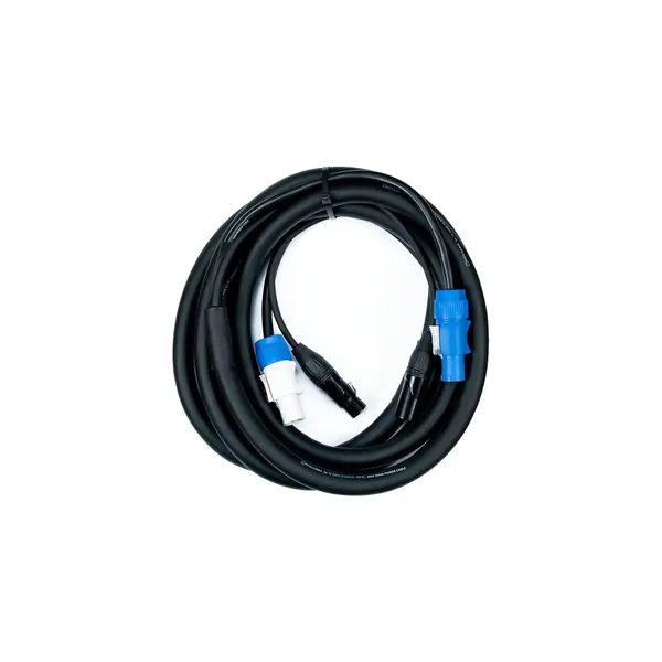 American DJ 3-Pin XLR + powerCON In/Out Combo Link Cable (12′)