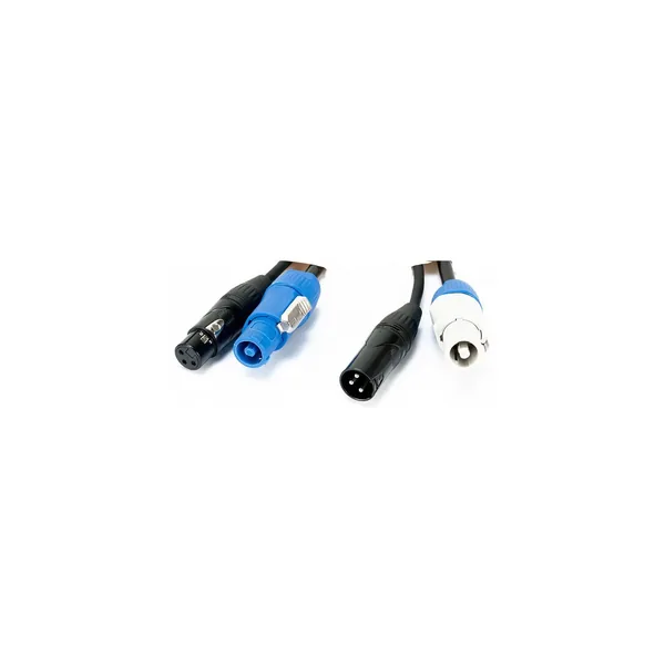 American DJ 3-Pin XLR + powerCON In/Out Combo Link Cable (12′)