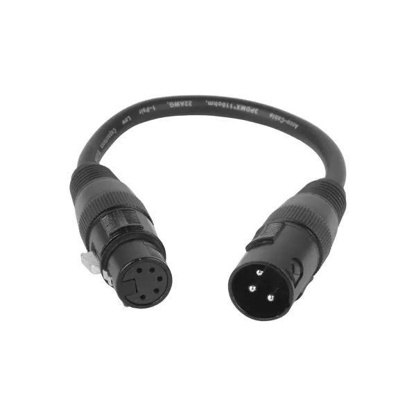 American DJ AC3PM5PFM Accu-Cable 3-Pin Male to 5-Pin XLR DMX Turnaround Cable