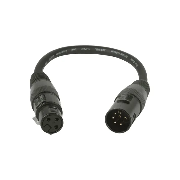 American DJ AC5PM5PFM Accu-Cable 5-Pin Male to 3-Pin XLR DMX Turnaround Cable