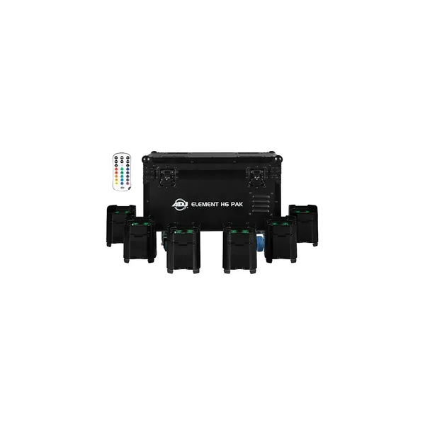 American DJ Element H6 Pak with Charging Case (6-Pack, Black)