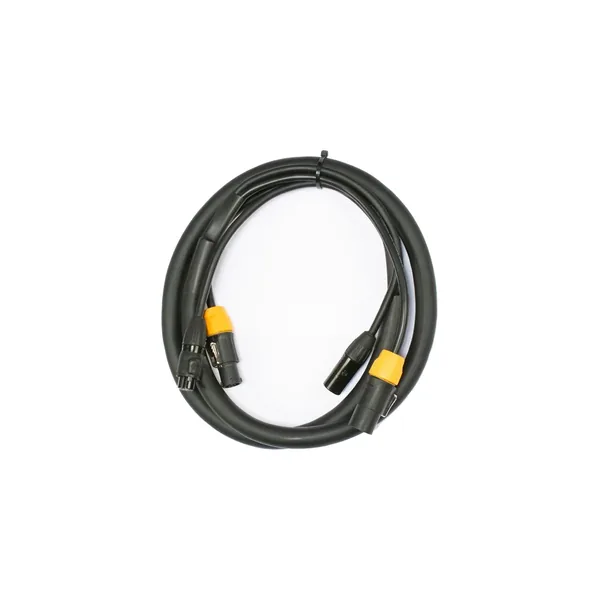 American DJ True Cable combinado de enlace de alimentación con bloqueo DMX de 5 pines (6′)