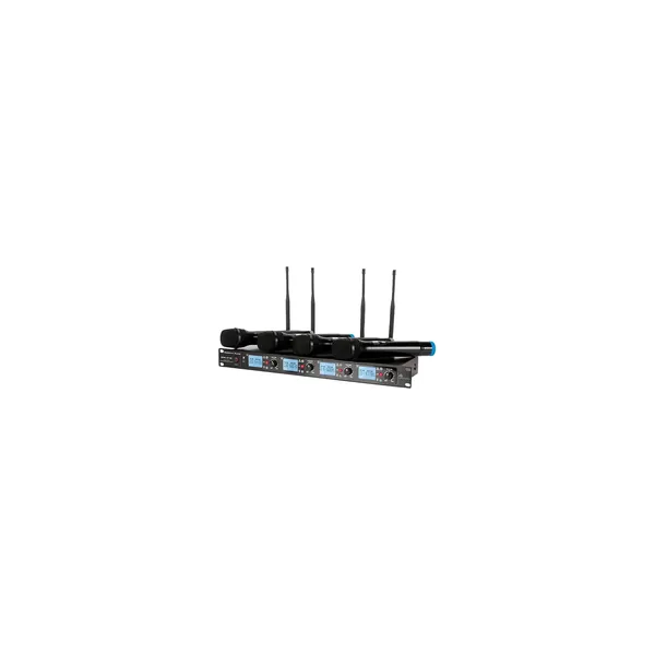 American DJ WM-419 Sistema de micrófono de mano inalámbrico UHF de cuatro canales (540 a 590 MHz)