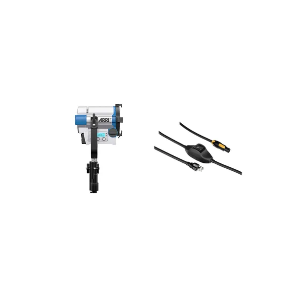 ARRI L5-C Plus RGB LED Fresnel Light con kit de cable de interruptor en línea (azul/plata, operado por poste)