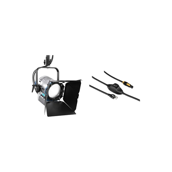 ARRI L7-C Plus RGB LED Fresnel Light con kit de cable de alimentación de 23′ (azul/plateado, operado por poste)