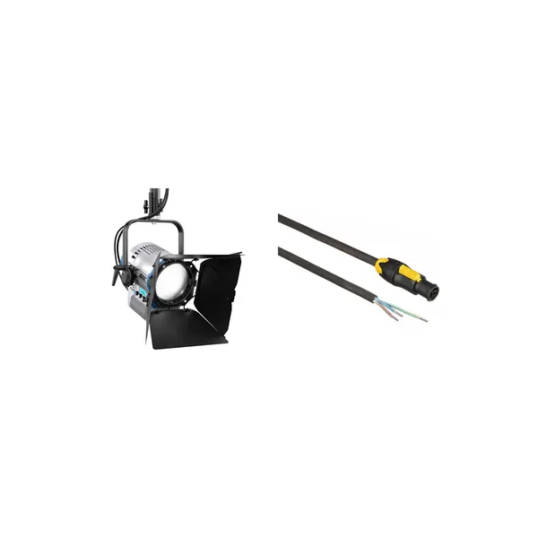 ARRI L7-C Plus RGB LED Fresnel Light con kit de cable de alimentación de 5′ (negro, operado por poste)