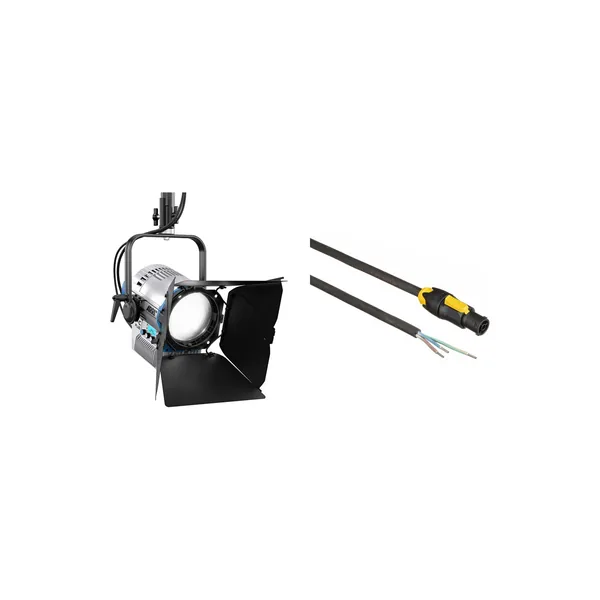 ARRI L7-C Plus RGB LED Fresnel Light con kit de cable de alimentación de 5′ (azul/plateado, operado por poste)