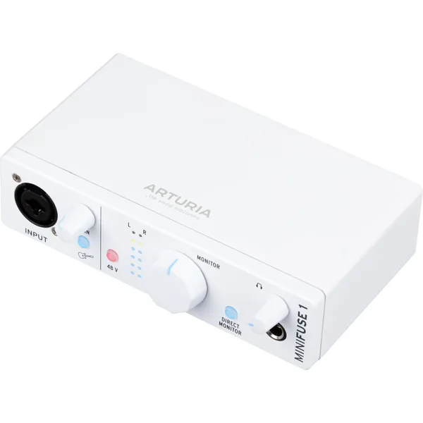 Arturia MiniFuse 1 Interfaz de audio portátil 1×2 USB tipo C (blanco)