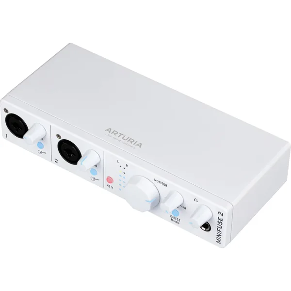 Arturia MiniFuse 2 Interfaz de audio/MIDI portátil 2×2 USB tipo C (blanco)