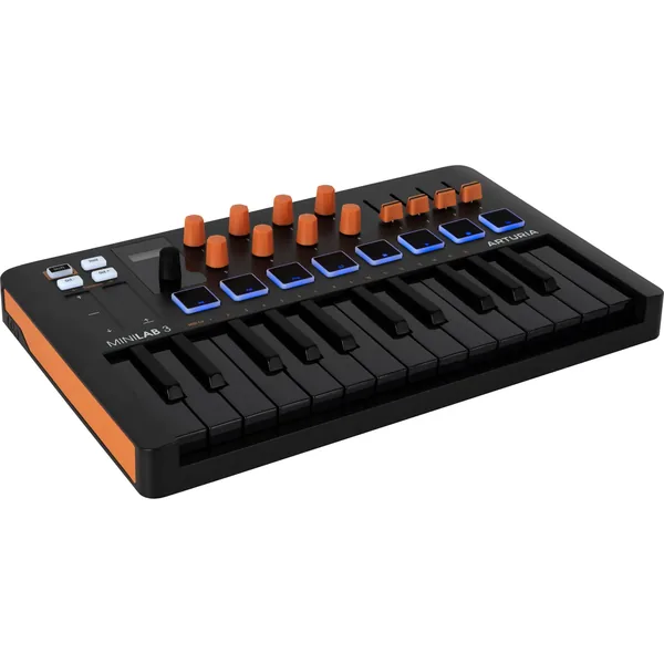 Arturia MiniLab 3 Teclado MIDI compacto y controlador de pad (edición especial naranja y negro)