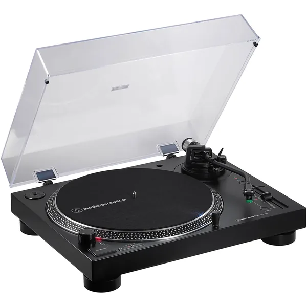 Audio-Technica AT-LP120XBT-USB Tocadiscos estéreo con USB y Bluetooth, y kit de dos altavoces Bluetooth (negro)