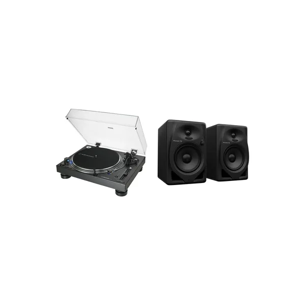 Audio-Technica AT-LP140XP Direct Drive Professional DJ Turntable Kit with Monitors