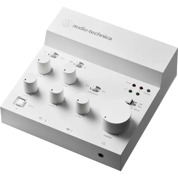 Audio-Technica AT-UMX3 Mezclador de audio USB para transmisión en vivo (blanco)