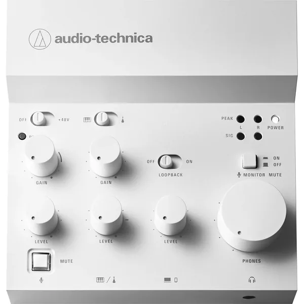 Audio-Technica AT-UMX3 Mezclador de audio USB para transmisión en vivo (blanco)
