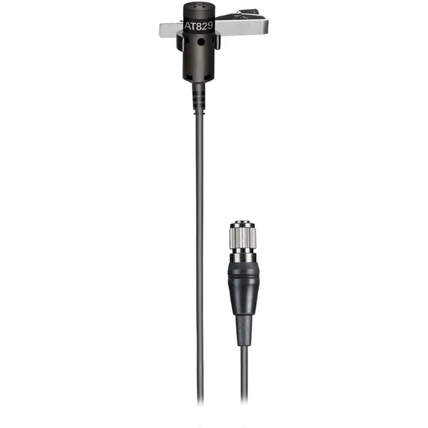 Audio-Technica AT829cH Micrófono de condensador cardioide Lavalier (negro, conector cH de 4 pines)