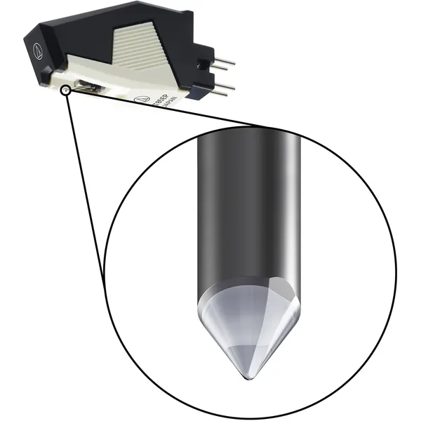 Cartucho de fonógrafo elíptico Audio-Technica AT85EP para tocadiscos con montura P
