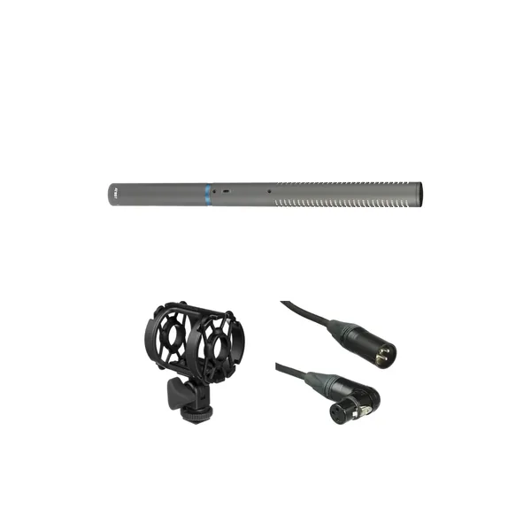 Audio-Technica AT897 Kit de micrófono tipo cañón con soporte antivibración y cable XLR