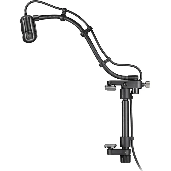 Audio-Technica ATM350GL Micrófono de condensador cardioide para instrumentos con sistema de montaje para guitarra (cuello de cisne de 9″)