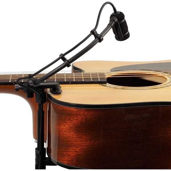 Audio-Technica ATM350GL Micrófono de condensador cardioide para instrumentos con sistema de montaje para guitarra (cuello de cisne de 9″)
