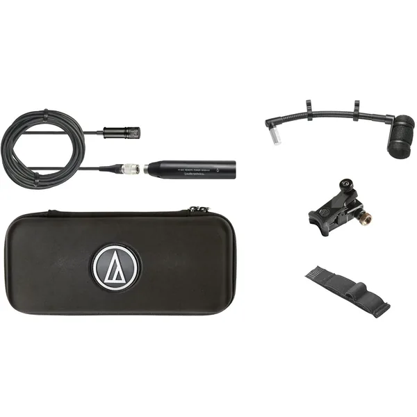 Audio-Technica ATM350U Micrófono de condensador cardioide para instrumentos con sistema de montaje universal con clip (cuello de cisne de 5″)