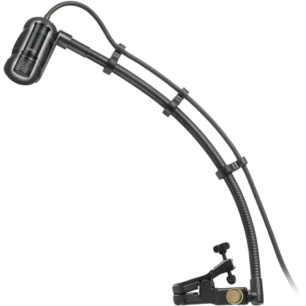 Audio-Technica ATM350UL Micrófono de condensador cardioide para instrumentos con sistema de montaje universal con clip (cuello de cisne de 9″)