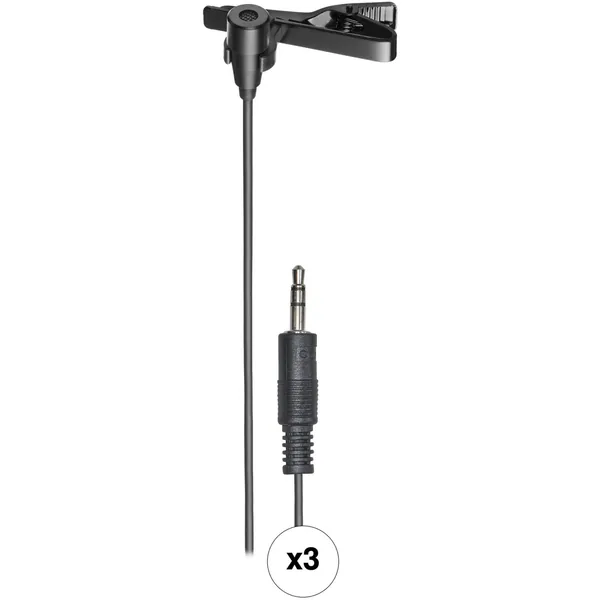 Audio-Technica ATR3350XiS Micrófono Lavalier de Condensador Omnidireccional para Smartphones (paquete de 3)