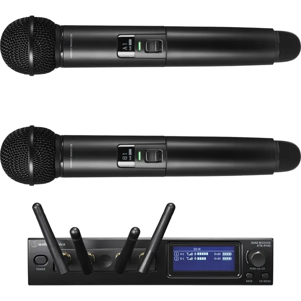 Audio-Technica ATW-1422 System 20 PRO Sistema de micrófono de mano inalámbrico digital para 2 personas (2,4 GHz)
