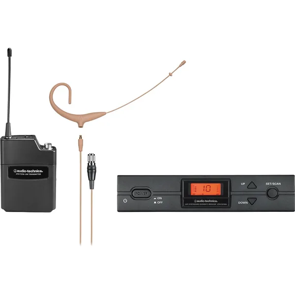 Audio-Technica ATW-2192xcTH Sistema de micrófono inalámbrico con auricular serie 2000 (S: 508 a 526 MHz, Beige)