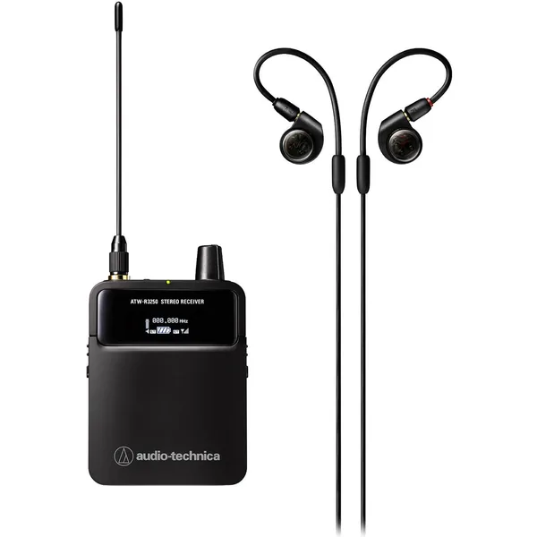 Audio-Technica ATW-3250 Receptor estéreo inalámbrico con auriculares ATH-E40 (DF2: 470 a 607 MHz)