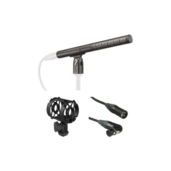 Audio-Technica BP4073 Kit de micrófono tipo cañón con soporte antivibración y cable XLR