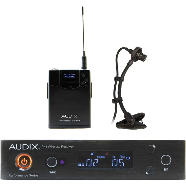 Audix AP41 Performance Series Sistema inalámbrico de instrumentos de un solo canal con micrófono de condensador con clip ADX20i (522 a 554 MHz)