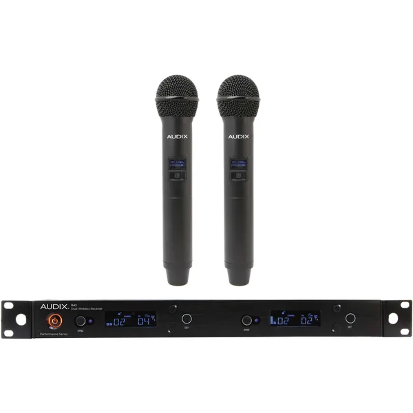Sistema inalámbrico de doble canal Audix AP42 Performance Series con dos transmisores portátiles H60/OM2 (554 a 586 MHz)